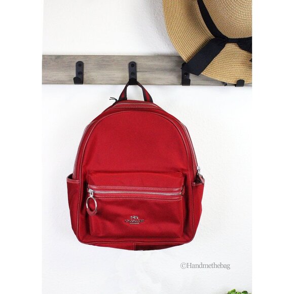 NEW Coach CA210 Ellis Medium Nylon 1941 Red Shoulder Backpack - Picture 1 of 8